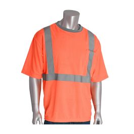 ANSI Type R Class 2 Short Sleeve T-Shirt, Hi-Vis Orange, 2XL 312-1200-OR/2X