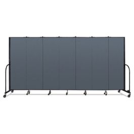 Portable Room Divider, 13 ft 1" x 0.75" x 6 ft, Vinyl/Fiberglass/Steel, Blue