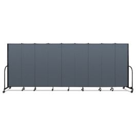 Portable Room Divider, 16 ft 9" x 0.75" x 6 ft, Vinyl/Fiberglass/Steel, Blue
