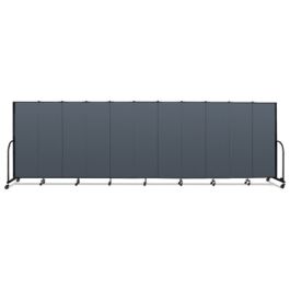 Portable Room Divider, 20 ft 5" x 0.75" x 6 ft, Vinyl/Fiberglass/Steel, Blue
