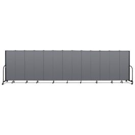Portable Room Divider, 24 ft 1" x 0.75" x 6 ft, Vinyl/Fiberglass/Steel, Gray