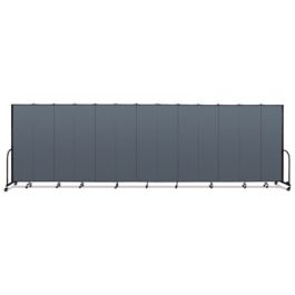 Portable Room Divider, 24 ft 1" x 0.75" x 7 ft 4", Vinyl/Fiberglass/Steel, Blue