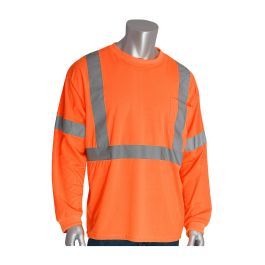ANSI Type R Class 3 Long Sleeve T-Shirt, Hi-Vis Orange, 3XL 313-1300-OR/3X
