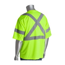ANSI Type R Class 3 and CAN/CSA Z96 X-Back Short Sleeve T-Shirt, Hi-Vis Yellow, XL 313-1400-LY/XL