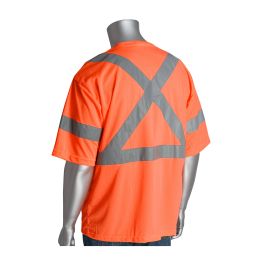 ANSI Type R Class 3 and CAN/CSA Z96 X-Back Short Sleeve T-Shirt, Hi-Vis Orange, 2XL 313-1400-OR/2X