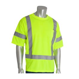 ANSI Type R Class 3 Short Sleeve T-Shirt, Hi-Vis Yellow, 2XL 313-CNTSELY-2X
