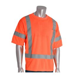 ANSI Type R Class 3 Short Sleeve T-Shirt, Hi-Vis Orange, 3XL 313-CNTSEOR-3X