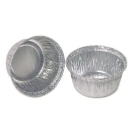 Aluminum Round Containers, 4 oz, 3" Diameter x 1.56" h, Silver, 1,000/Carton