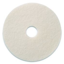 Polishing Pad, 20" Diameter, White, 5/Carton
