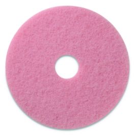 Remover Burnishing Pads, 27" Diameter, Pink, 2/Carton