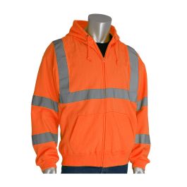 ANSI Type R Class 3 Hooded Sweatshirt, Hi-Vis Orange, 2XL 323-HSSEOR-2X