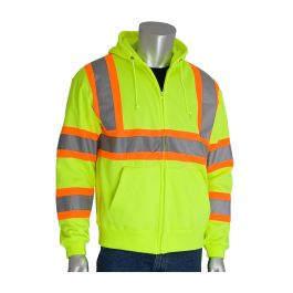 ANSI Type R Class 3 Two-Tone Hoodie, Hi-Vis Yellow