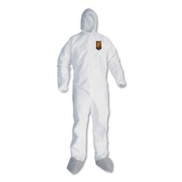 A45 Liquid and Particle Protection Surface Prep/Paint Coveralls, Large, White, 25/Carton