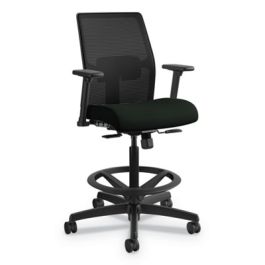 Ignition 2.0 Ilira-Stretch Mesh Back Task Stool, Supports Up to 300 lb, 23" to 32" Seat Height, Black