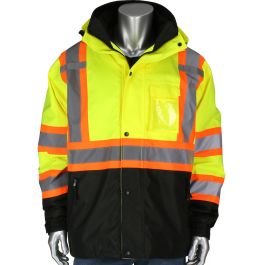 3-in-1 Class 3 Ripstop Two-Tone Jacket with Removable Grid Fleece Inner Jacket, Hi-Vis Yellow, 2XL 333-1772-LY/2X