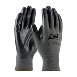 Economy Seamless Knit Nylon Glove with Nitrile Coated Foam Grip on Palm & Fingers, Gray, L 34-C232/L