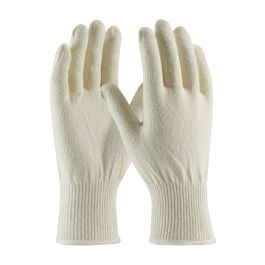 Light Weight Seamless Knit Cotton/Polyester Glove - 13 Gauge Natural, Natural, L