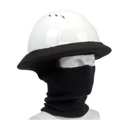 FR Rib Knit Hard Hat Tube Liner - Full Face & Neck, Black, OS 365-1520FR-BK
