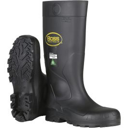 Black PVC Full Safety Steel Toe and Midsole Boot, Black, 9 383-820/9