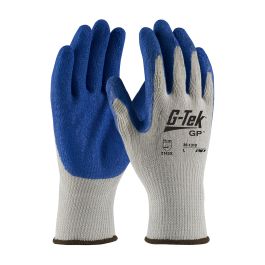 Economy Weight Seamless Knit Polyester/Cotton Glove with Latex Coated Crinkle Grip on Palm & Fingers, Gray, 2XL 39-1310/XXL