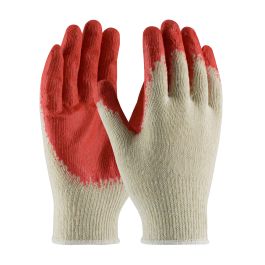 Economy Weight Seamless Knit Cotton/Polyester Glove with Latex Coated Smooth Grip on Palm & Fingers, Natural, L