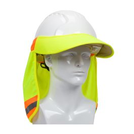 Hi-Vis Hard Hat Visor and Neck Shade, Hi-Vis Yellow, OS 396-800-YEL