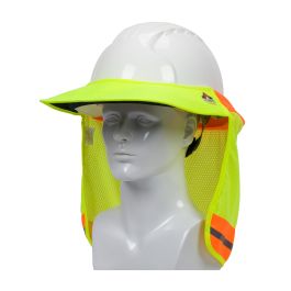 FR Treated Hi-Vis Hard Hat Visor and Neck Shade, Hi-Vis Yellow, OS 396-801FR-YEL