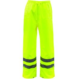 ANSI Class E Heavy Duty Waterproof Breathable Pants, Hi-Vis Yellow