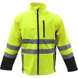 ANSI Type P Class 2 Waterproof Softshell Jacket, Hi-Vis Yellow, 2XL 3SS70002X