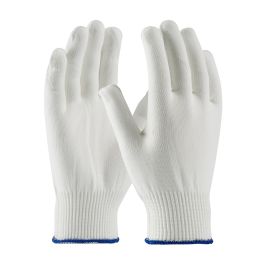 Light Weight Seamless Knit Stretch Polyester Clean Environment Glove - Silicone-Free, White