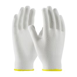 Light Weight Seamless Knit Polyester Clean Environment Glove, White, L