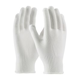 Medium Weight Seamless Knit Stretch Polyester Clean Environment Glove - 10 Gauge, White, L