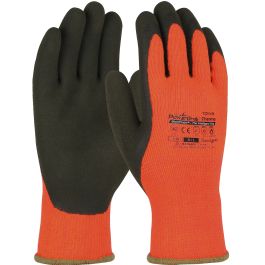 Hi-Vis Seamless Knit Acrylic Terry Glove with Latex MicroFinish Grip on Palm & Fingers, Hi-Vis Orange, 2XL 41-1400/XXL