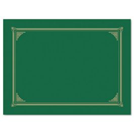 Certificate/Document Cover, 12.5 x 9.75, Green, 6/Pack