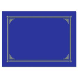 Certificate/Document Cover, 12.5 x 9.75, Metallic Blue, 6/Pack