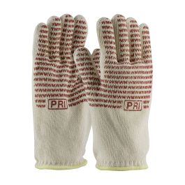 Double-Layered Cotton Seamless Knit Hot Mill Glove with Double-Sided EverGrip™ Nitrile Coating - 32 oz, Natural