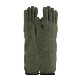Kevlar® / Preox Seamless Knit Hot Mill Glove with Cotton Liner - Extended Cuff, Green, L 43-858L