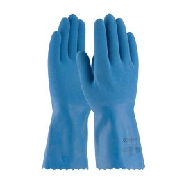Latex Coated Glove with Nylon Liner and Crinkle Finish Grip, Blue, L