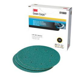 3M™ Green Corps™ Stikit™ Production Disc Dust Free, 01660, 8 in, 40, 50 discs per carton, 5 cartons per case