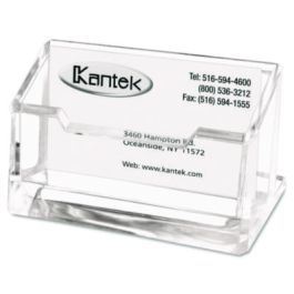 Acrylic Business Card Holder, Holds 80 Cards, 4.1 x 1.9 x 2.1, Clear
