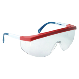 Galaxy™ Safety Eyewear - Red/White/Blue Frame - Clear Lens GX0510ID
