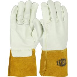 Ironcat® Premium Top Grain Cowhide Leather Mig Welder's Glove with Kevlar® Stitching - Leather Gauntlet Cuff, Natural, L 6010/L