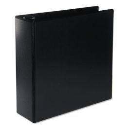 Deluxe Round Ring View Binder, 3 Rings, 3" Capacity, 11 x 8.5, Black