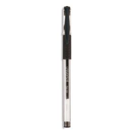 Comfort Grip Gel Pen, Stick, Fine 0.5 mm, Black Ink, Clear/Black Barrel, Dozen