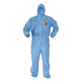 A60 Elastic-Cuff, Ankles and Back Hooded Coveralls, 3X Large, Blue, 20/Carton