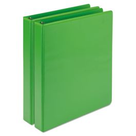 Earth's Choice Plant-Based Durable Fashion View Binder, 3 Rings, 1" Capacity, 11 x 8.5, Lime, 2/Pack