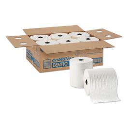 EnMotion Paper Towels, 1-Ply, 8.25" x 420 ft, White, 6 Rolls/Carton