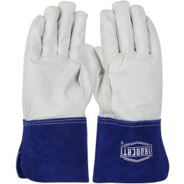Ironcat® Top Grain Goatskin Leather Tig Welder's Glove with Kevlar® Stitching - Split Leather Gauntlet Cuff, Natural, L 6142/L