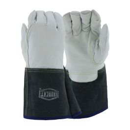 Ironcat® Premium Top Grain Kidskin Leather Tig Glove with Kevlar® - Split Leather Gauntlet Cuff, Natural, 2XL 6144/2XL