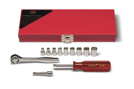 12 Pieces—6 Pt. Standard Socket Set, 1/4" Drive Size, 12 Pieces 212